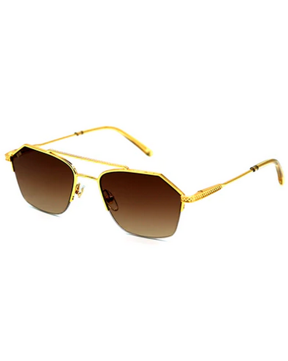 Solaires/Lunettes de soleil 9FIVE - QUARTER - BLACK & 24K GOLD - RUM GRADIENT - Profil | Mixte - Homme | Opticien Martinique - Schoelcher | Clin d'oeil Cluny