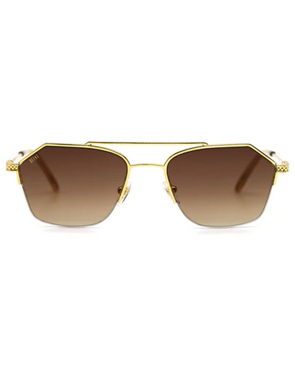 Solaires/Lunettes de soleil 9FIVE - QUARTER - BLACK & 24K GOLD - RUM GRADIENT - Profil | Mixte - Homme | Opticien Martinique - Schoelcher | Clin d'oeil Cluny